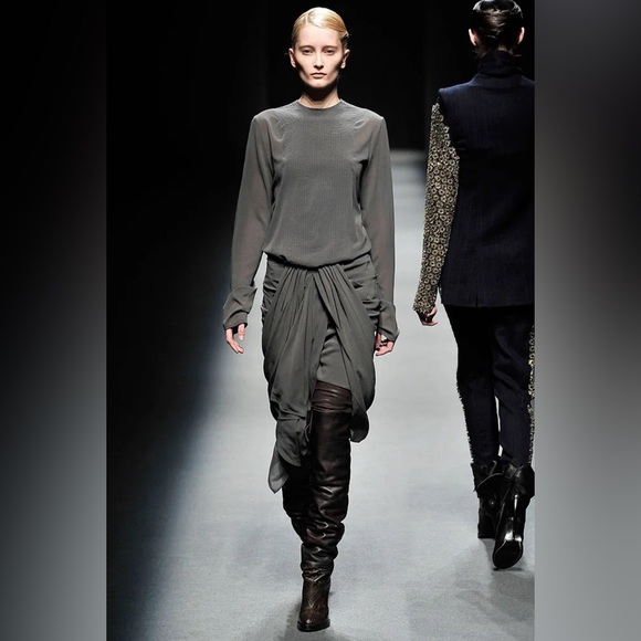 Haider Ackermann Fall/Winter 2009 Black Leather Over The Knee Boots Size 36 - Picture 6 of 17